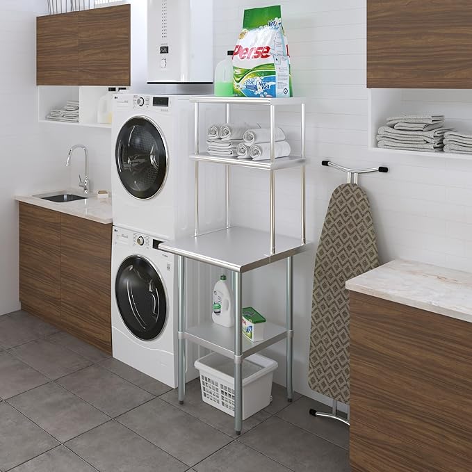 AmGood Double OverShelf Stainless Steel NSF - Many (72" Long x 14" Deep)-Ruum Studio Home