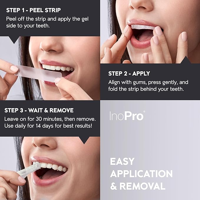 Natural Teeth Whitening Strips Kit 14 Treatments - Sensitive Teeth Whitener, Peroxide Free, Enamel Safe White Strips - Instant Teeth Whitening Without The Harm (28 Strips)-Ruum Studio Home