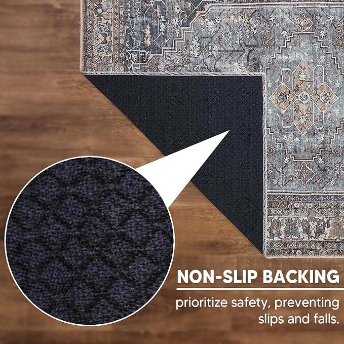 Keen Home Design 2x7 Rug - Machine Washable Runner Rug with Non-Slip Backing, Ideal for Hallway, Entryway, Kitchen, Laundry Room - Vintage, Easy Clean, Durable, Low Pile Rug - (2'6" x 7')-Ruum Studio Home