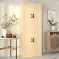 Oak Kitchen Pantry, 71" Tall Cabinet with Doors, Hutch with Storage for Dining Room-Ruum Studio Home