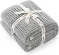 Snuggle Sac Soft Waffle Blanket, Grey Bedding Blankets Queen Size 90x90 inches, Reversible Microfiber Fluffy Fuzzy Grey Blanket Cozy Knit Blanket for Women Mothers Birthday Gifts-Ruum Studio Home