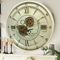 24'' Inch Real Moving Gear Wall Clock Ireland Line (Brass Light, 24 inches (59 cm))-Ruum Studio Home
