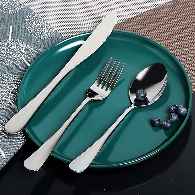 Travel Utensils Set with Case Reusable Portable Cutlery Set Stainless Steel 8pcs Including Dinner Knife Fork Spoon Chopsticks Straws(Silver)-Ruum Studio Home