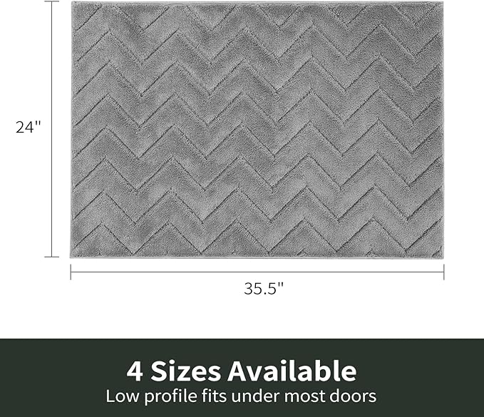 Stiio Front Door Mat Indoor Outdoor Entrance, Absorbent Muddy Dirt Resist Doormat, Low Profile Washable Fade Resistant Entryway Mat for Entry Patio Porch, 24x35.5 Inches Grey-Ruum Studio Home