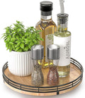 10" Lazy Susan Oak Wood Turntable Organizer for Cabinet, Round Wooden Farmhouse Lazy Susan Organization and Storage for Dining Table, Pantry, Kitchen, Countertop, Cupboard,Home Decor-Ruum Studio Home