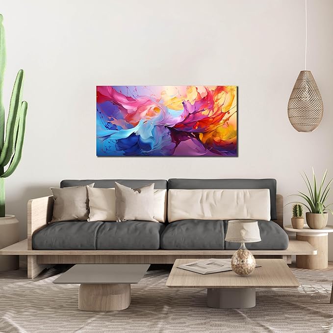 GUGIKA Abstract Wall Art for Living Room, Colorful Canvas Wall-Art for Bedroom, Print Paintings, Size 20x40 Inches-Ruum Studio Home