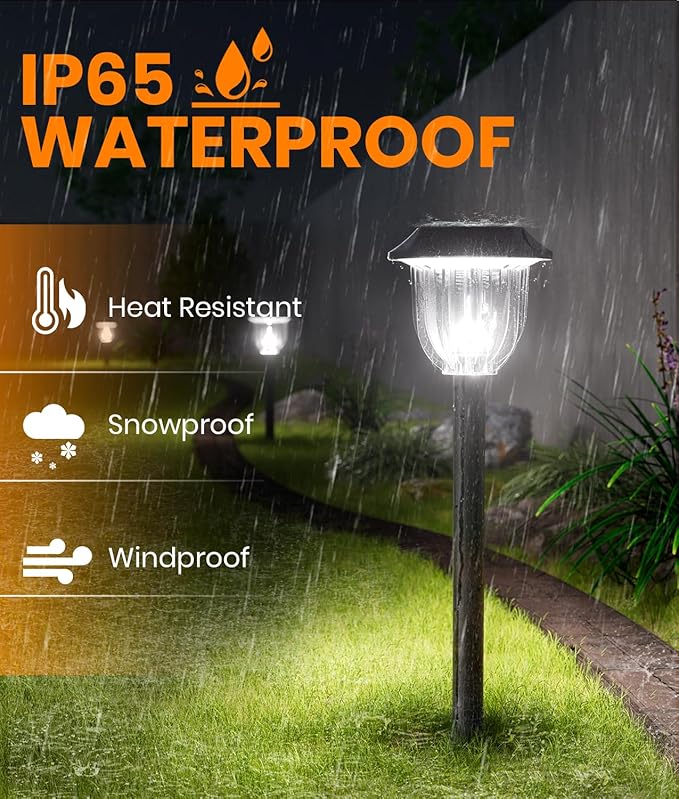 AOSEA 12000K 10 Pack Solar Lights Outdoor IP65 Waterproof,LED Solar Lights for Outside,Landscape Lighting,Garden Decorative for Yard,Patio,Landscape,Walkway,Sidewalk,Driveway,Lawn (Cold White)-Ruum Studio Home