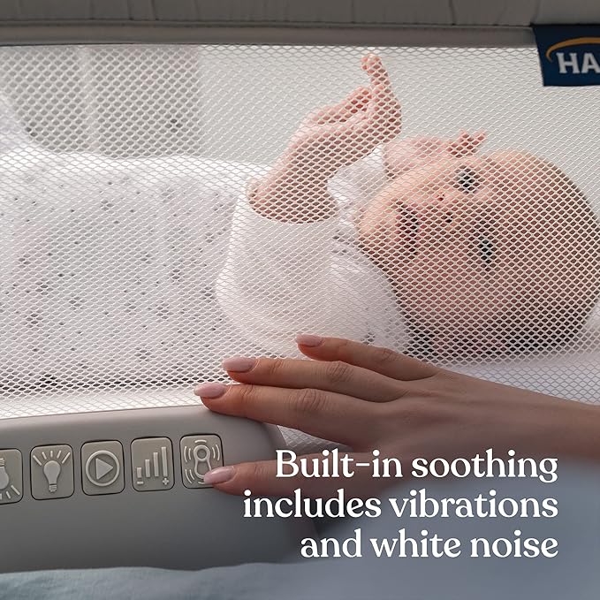HALO BassiNest Soothing Swivel Sleeper 3.0S – Over-Bed Baby Bassinet with 360 Rotation, Adjustable Height, Breathable Mesh, Calm Sounds & Vibrations, Safe Close Sleeping, Lowering Wall for Easy Access-Ruum Studio Home