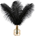 THARAHT Black Ostrich Feathers 12pcs Large Natural Bulk 20-22Inch 50cm-55cm for Wedding Party Centerpieces Halloween and Home Decoration Feathers-Ruum Studio Home