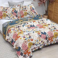 Boho Muslin Blanket for Adults 4-Layer Gauze Twin Size Soft Cozy 100% Cotton Summer Cooling Blanket Floral Decor for Sofa Bed Coverlet Both Sides (Colorful Floral, 80 x 90 in)-Ruum Studio Home