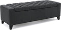 Christopher Knight Home Hikaru Fabric Storage Ottoman, Dark Grey Dimensions: 20.50”D x 51.00”W x 17.00”H-Ruum Studio Home