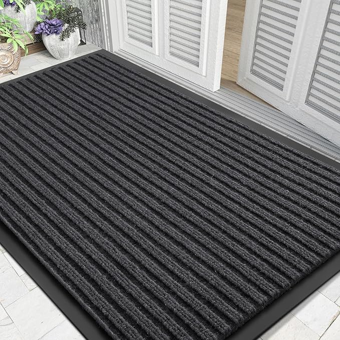 Yimobra Front Door Mat Outdoor Indoor Entrance, 100% Waterproof All-Season All Weather Doormat, Welcome Matt Outside Entry, Non Slip, Low Profile, Heavy Duty Patio Porch Floor Mats,47 x 32,Grey-Ruum Studio Home