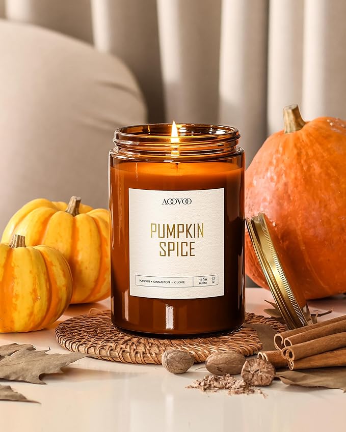 AOOVOO Pumpkin Spice Candles - 22 oz Scented Candles, Aromatherapy Candle, Soy Candle for Home Scented-Ruum Studio Home