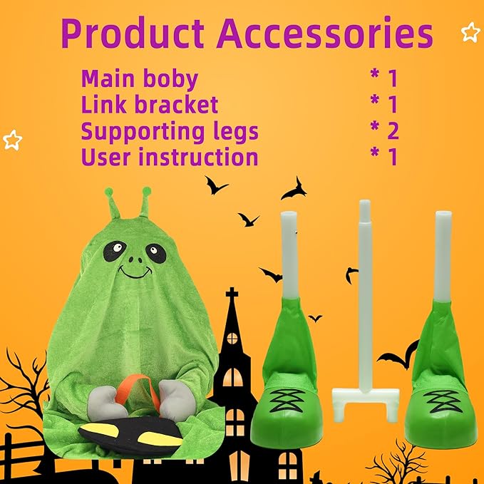 32" Front Porch Light up Halloween Figure Décor, Kit Standing Trick or Treat Indoor and Outdoor Decorations-Alien-Ruum Studio Home