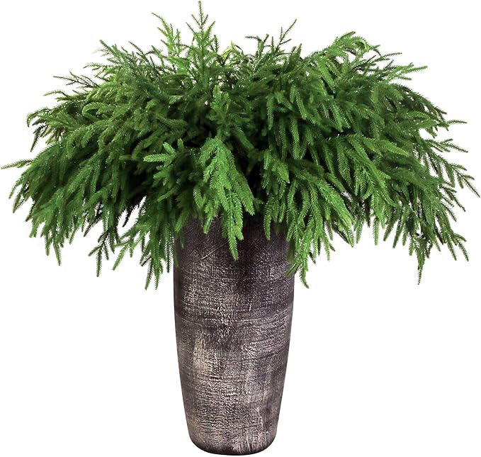 12Pcs Artificial Norfolk Pine Branches 36" Plastic Christmas Plants Decor Faux Greenery Stems Pine Picks Outdoor Faux Plants UV Resistant for Xmas Indoor, Front Porch Home Décor (12, 36inch)-Ruum Studio Home