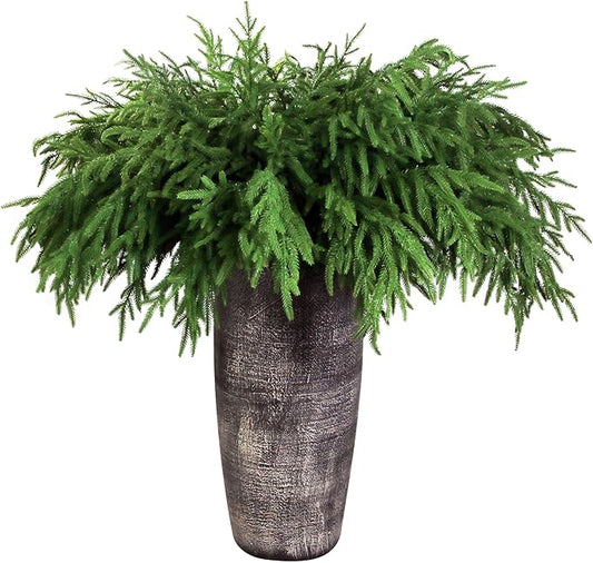 12Pcs Artificial Norfolk Pine Branches 36" Plastic Christmas Plants Decor Faux Greenery Stems Pine Picks Outdoor Faux Plants UV Resistant for Xmas Indoor, Front Porch Home Décor (12, 36inch)-Ruum Studio Home