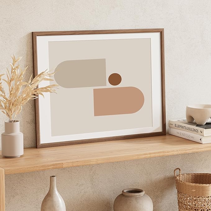 18x24 Poster Frame Natural Solid Walnut Photo Frames with 16x20 Removable Mat Wall Hanging Large Handcrafted Frame with HD Plexiglass Wall and Tabletop Display Large Picture Frame-Ruum Studio Home