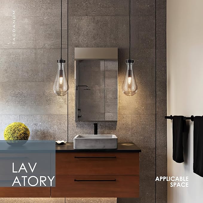 Raindrop Pendant Light, Black Glass Pendant Lighting, Hand Blown Teardrops Modern Hanging Light for Entryway Foyer Stairway Kitchen Island Bedroom Dining Living Room Hallway-Ruum Studio Home