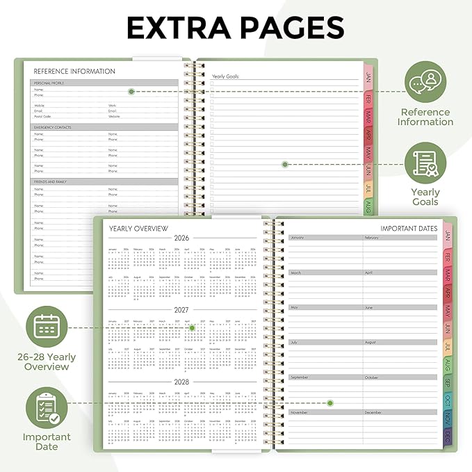Planner 2026, 8.5" x 11" Monthly & Weekly Planner with Tabs, JAN - DEC 2026, Goal Setting & Time Management Organizer for Professionals & Students-Ruum Studio Home