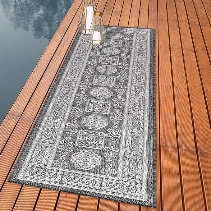 Keen Home Design Terrace Outdoor Runner Rug - 2x12 Washable Indoor/Outdoor Rug for Patio, Kitchen, Balcony, Beach, Garden, Deck and Porch, Size: 2'2"x11'10"-Ruum Studio Home