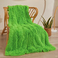 XeGe Luxury Faux Fur Blanket, Lime Green Soft Big Fluffy Throw, Shaggy Plush Decorative Couch Blanket, Cute Furry Fuzzy Bed Throw for Bedroom Living Room, Lime Green, 60x90-Ruum Studio Home
