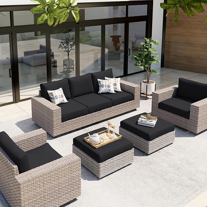 hyha Waterproof Couch Cushion Covers, Stretch Sofa Couch Seat Slipcover for Dog Washable, Non-Slip Waterproof Outdoor Cushion Covers for Patio Furniture Replacement (1 Piece for Small, Black)-Ruum Studio Home