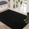 BEQHAUSE Dirt Trapper Door Mat 32" x 48", Doormat Non-Slip Entryway Rugs Washable, Dog Door Mat Stain Resistant and Absorbent Welcome Floor Mat for Front Back Door, Muddy Wet Shoes & Paws, Black-Ruum Studio Home