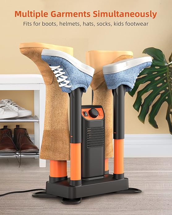 Boot Dryer Shoe Dryer, Glove Dryer & Boot Warmer with Heat Blower, Ski Boot Dryer with Adjustable Tubes & Timer, Ultra Silent, Quick Drying for Work Boots, Ski Boots, Sneakers, Gloves, Hats, Helmets-Ruum Studio Home