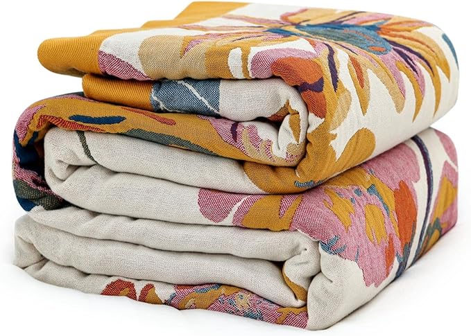 MSGKV Boho Throw Blanket Queen Size 90" x 90" Warm Blanket for Couch and Sofa Blankets Cover for Living Room Summer Throw Cozy Blanket-Ruum Studio Home