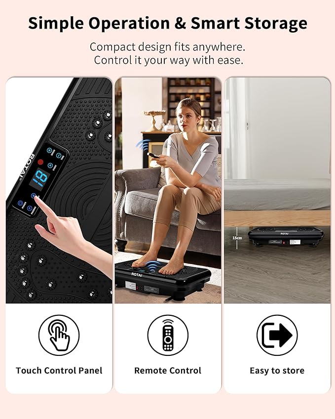 Shake Plate Vibration Exercise Machine for Lymphatic Drainage Massager & Weight Loss, 400 lbs Capacity Whole Body Vibrating Plate Workout for Women and Men-Ruum Studio Home