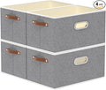 Yawinhe Foldable Storage Baskets for Shelves, Fabric Closet Organizers, Bins with 3 Handles, Cubes for Clothes, Grey, 15''Lx9.8''Wx8.3''H, 4-Pack-Ruum Studio Home
