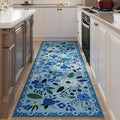 Runner Rug for Hallways Kitchen Rug Non Slip 2'x 6' Washable Runner Rugs with Rubber Backing Soft Floral Carpet Runner for Hallways, Kitchen, Laundry, Bedroom, Bathroom(Blue)-Ruum Studio Home