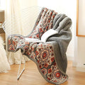 UKELER Flannel Sherpa Throws 60'' x 50', Cute Floral Design Soft Plush Flannel Blanket Throws for Bed/Couch/Sofa/Office/Camping-Ruum Studio Home