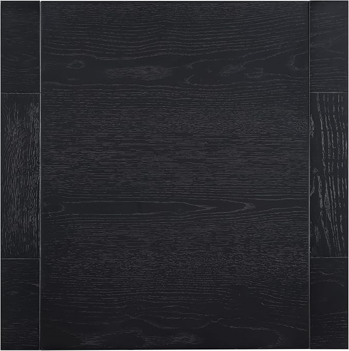 Steve Silver Furniture Aubrey Black End Table, Living Room/Bedroom, Contemporary/Modern Design, Bottom Storage Shelf, Chair Side/Media Table, 24'L x 24" W x 24" H, Black-Ruum Studio Home