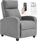 BestMassage | Recliner Chair | with 2 Point Massage Function | Textile Grey | with Lumbar Support, Adjustable Push Back, Footrest & Padded Seat | Easy Assembly | for Living Room, Home Theatre-Ruum Studio Home
