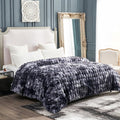 Cozy Bliss Faux Fur Throw Blanket for Couch, Fuzzy Soft Plush Thick Bubble Blanket for Sofa Bedroom Living Room, 108 * 90 Inches Tie Dye Black-Ruum Studio Home