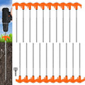 Hicarer 20 Pcs 20 Pcs 8'' Screw in Tent Stakes Heavy Duty Ground Metal Stakes for Inflatables with Hex Head Driver for Outdoor Camping Tent Inflatable Garden Decor (Orange)-Ruum Studio Home