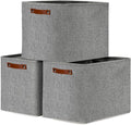 DULLEMELO Large Storage Baskets, 3 Pack Foldable Storage Baskets Bins for Colthes Organizer, Fabric Storage Organizer Baskets for Shelves Closet Nursery Toy Storage(Gray)-Ruum Studio Home