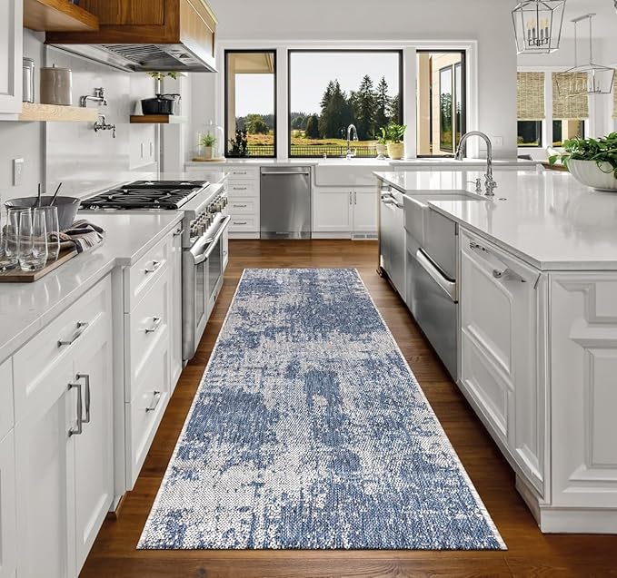Keen Home Design Terrace Outdoor Runner Rug - 2x12 Washable Indoor/Outdoor Rug for Patio, Kitchen, Balcony, Beach, Garden, Deck and Porch, Size: 2'2"x11'10"-Ruum Studio Home