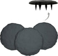 Ei Circular 15.5” Stepping Stones with Ground Stakes - Home or Garden Step Stones for Outdoor Walkway or Pathway Pavers - Resin Material (4, Slate Grey)-Ruum Studio Home
