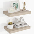 16 Inch Floating Shelves, 3D Textured Wood Grain, 16"x9.25"x1.5" Inch Deep Floating Shelves for Wall, Wooden Shelves for Bathroom, Bedroom, Living Room, Vintage White Oak-Ruum Studio Home