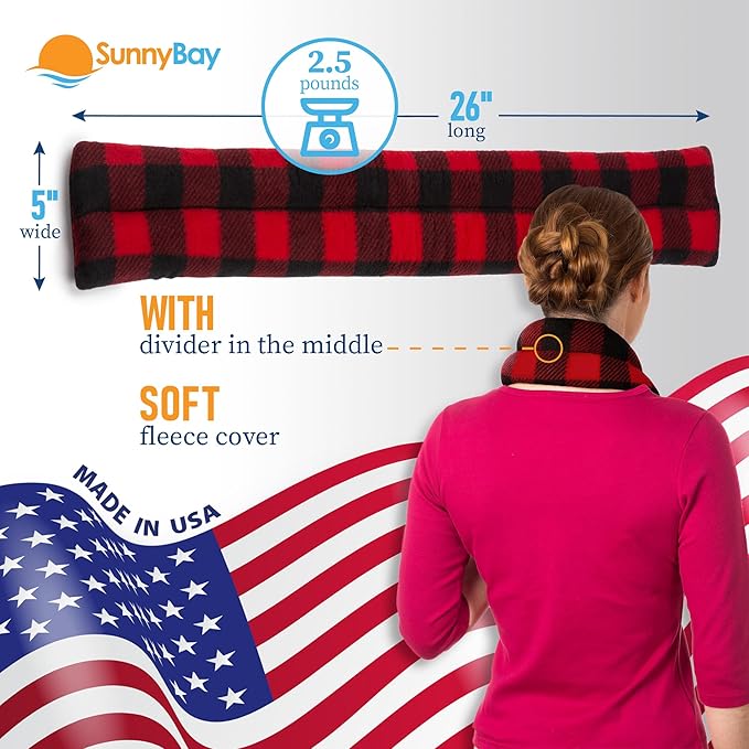 SunnyBay Microwave Heating Pad for Neck and Shoulders, Versatile Bean Bag Moist Heating Pad, Microwavable Neck Wrap and Cool Pack for Deep Pain Relief, Weighted Hot or Cold Therapy (Buffalo)-Ruum Studio Home