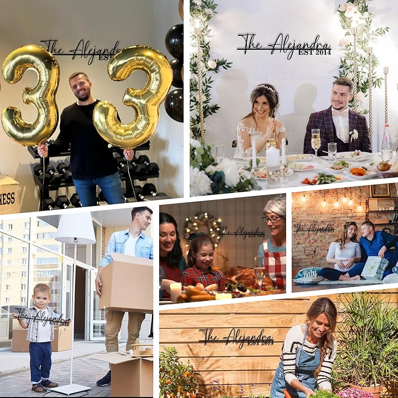 Personalized Family Name Sign | Custom Metal Sign | Metal Wall Art | Last Name Signs for Home | Wall Decor | Split Letter Monogram Sign | Home Letters | Wedding Gift | Housewarming Couples Gift-Ruum Studio Home