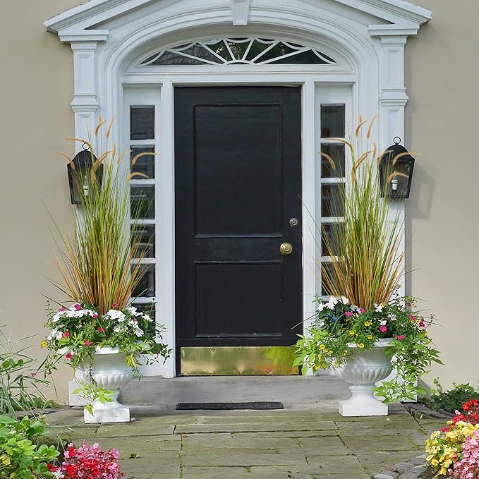 KOL Artificial 5ft 2-Pack Horsetail Reed Grass, 59in Tall Artificial Indoor Outdoor Fake Grass Plant, Home Office Décor Artificial Plants in Pot Faux Plant Greenery, Wedding Decor - Yellow-Ruum Studio Home