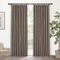Macochico Pinch Pleated Blackout Curtains 102 Inches Long 100% Light Blocking Light Coffee Linen Drapes for Bedroom Living Room Farmhouse Shabby Chic Burlap Curtains with Tieback 72”Wx102”L 1 Panel-Ruum Studio Home