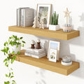 Heimlove 36 Inch Floating Shelves for Wall Set of 2,Oak Wall Shelves for Storage & Decor - Heavy Duty with Invisible Brackets,Perfect for Living Room,Bedroom,Home Office-Ruum Studio Home