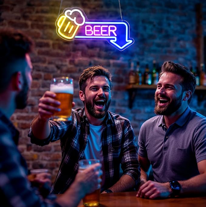 Beer Neon Signs Led Beer Neon Sign for Wall Decor Dimmable Bar Led Sign Neon Sign for Man Cave Bedroom Home Bar Shop Pub Bistro Party Game Room Decor Gifts-Ruum Studio Home