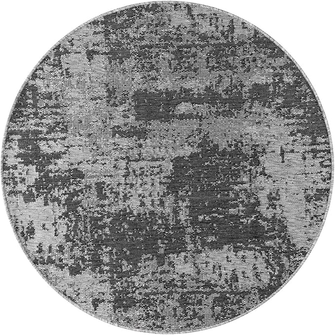 Keen Home Design Terrace Outdoor Round Rug - 8ft Round Washable Indoor/Outdoor Rug for Patio, Kitchen, Balcony, Beach, Garden, Deck and Porch, Size: 7'7" Round-Ruum Studio Home