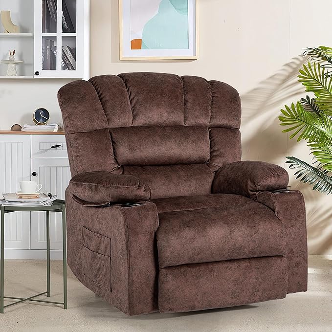 Recliner Chair Manual Modern Ergonomic Lounge Single Sofa Seat Living Room Lounge Recliners on Clearance Foam Filling-Ruum Studio Home