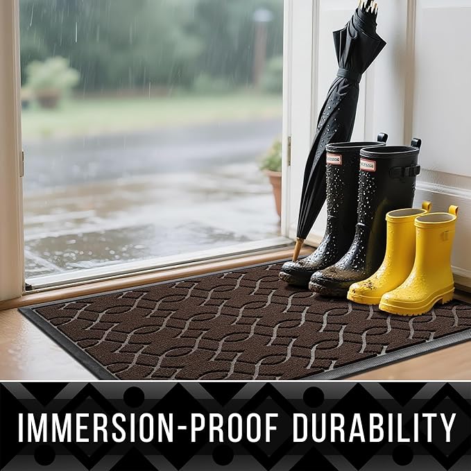 Yimobra Front Door Mat Outdoor Indoor72x24, All-Season, All-Weather, Heavy Duty Welcome Door Mats Outside Entrance, Non Slip Porch Patio Entrance Mat, Coffee-Ruum Studio Home
